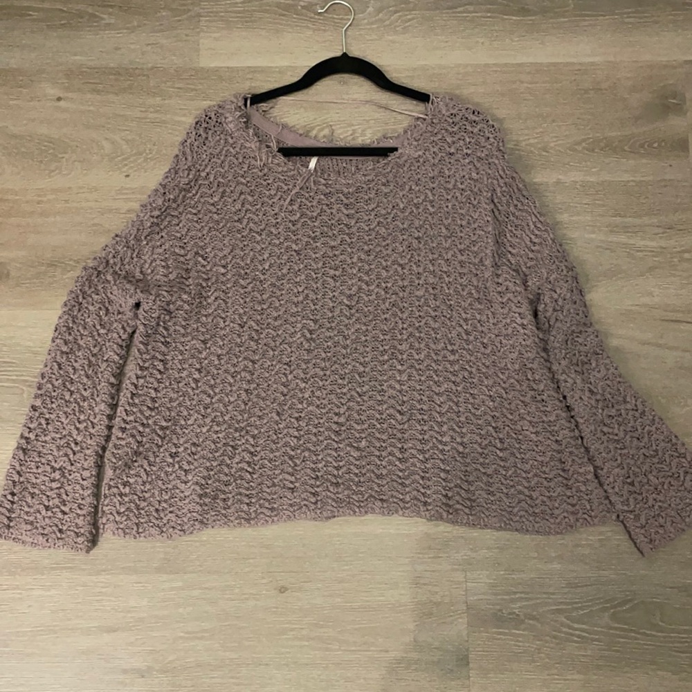 Free people, mauve knit sweater